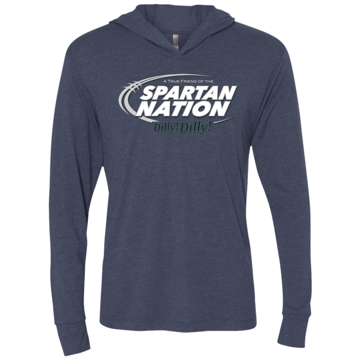 T-Shirts Vintage Navy / X-Small Michigan State Dilly Dilly Triblend Long Sleeve Hoodie Tee