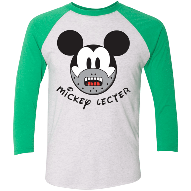 T-Shirts Heather White/Envy / X-Small Mickey Lecter Men's Triblend 3/4 Sleeve