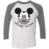 T-Shirts Heather White/Premium Heather / X-Small Mickey Lecter Men's Triblend 3/4 Sleeve