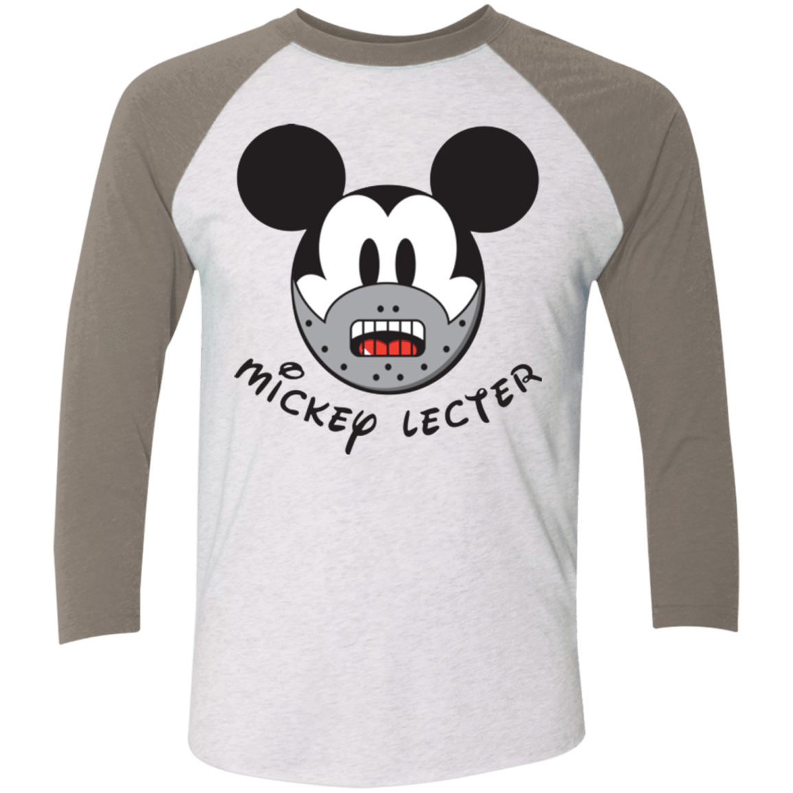 T-Shirts Heather White/Vintage Grey / X-Small Mickey Lecter Men's Triblend 3/4 Sleeve