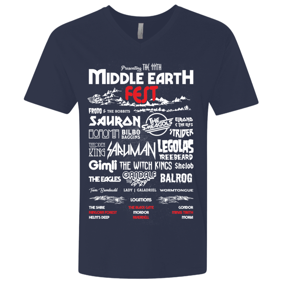 T-Shirts Midnight Navy / X-Small Middle Earth Fest Men's Premium V-Neck