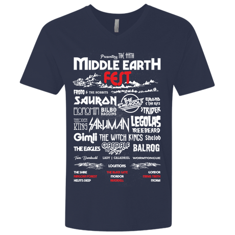 T-Shirts Midnight Navy / X-Small Middle Earth Fest Men's Premium V-Neck