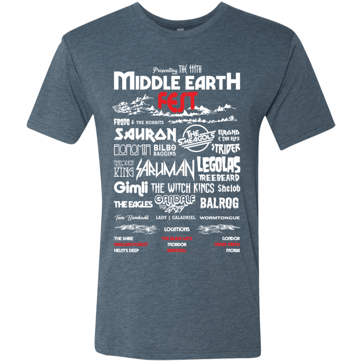 T-Shirts Indigo / S Middle Earth Fest Men's Triblend T-Shirt