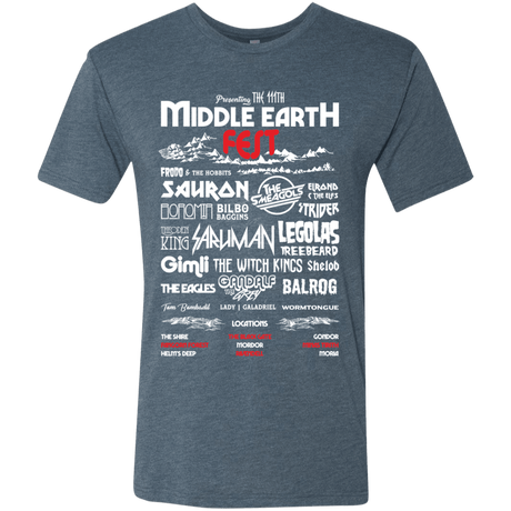 T-Shirts Indigo / S Middle Earth Fest Men's Triblend T-Shirt