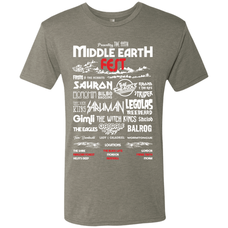 T-Shirts Venetian Grey / S Middle Earth Fest Men's Triblend T-Shirt