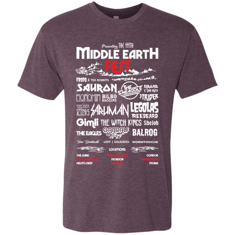 T-Shirts Vintage Purple / S Middle Earth Fest Men's Triblend T-Shirt
