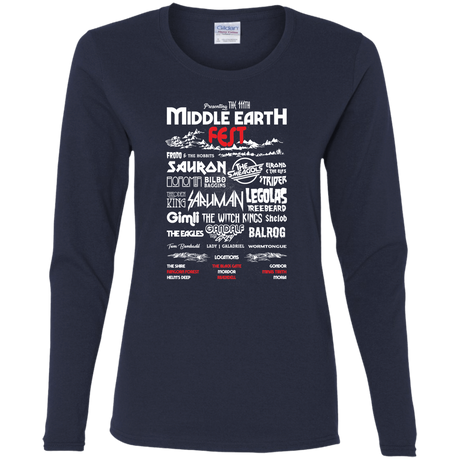 T-Shirts Navy / S Middle Earth Fest Women's Long Sleeve T-Shirt