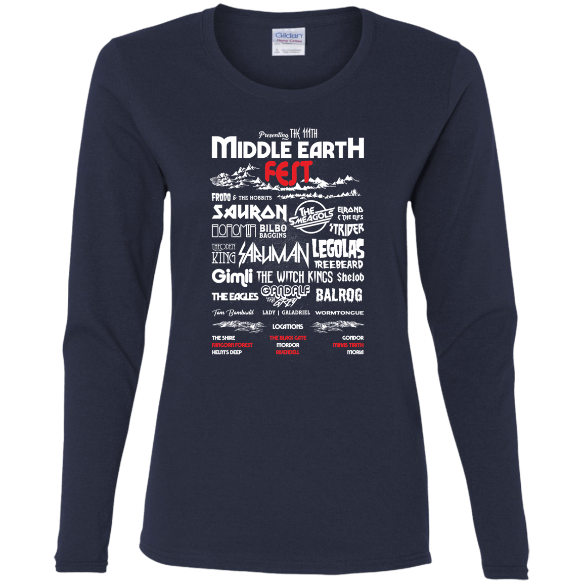 T-Shirts Navy / S Middle Earth Fest Women's Long Sleeve T-Shirt
