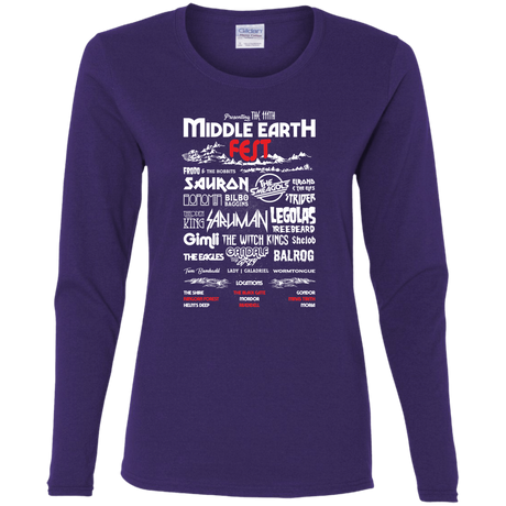 T-Shirts Purple / S Middle Earth Fest Women's Long Sleeve T-Shirt