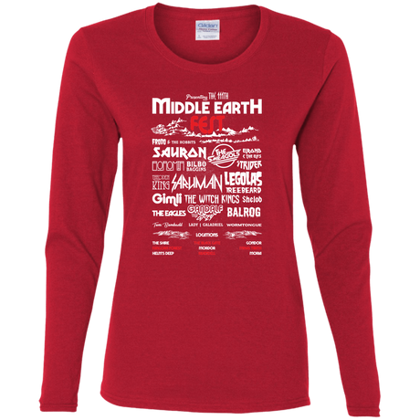 T-Shirts Red / S Middle Earth Fest Women's Long Sleeve T-Shirt