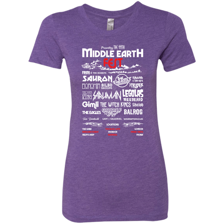 T-Shirts Purple Rush / S Middle Earth Fest Women's Triblend T-Shirt