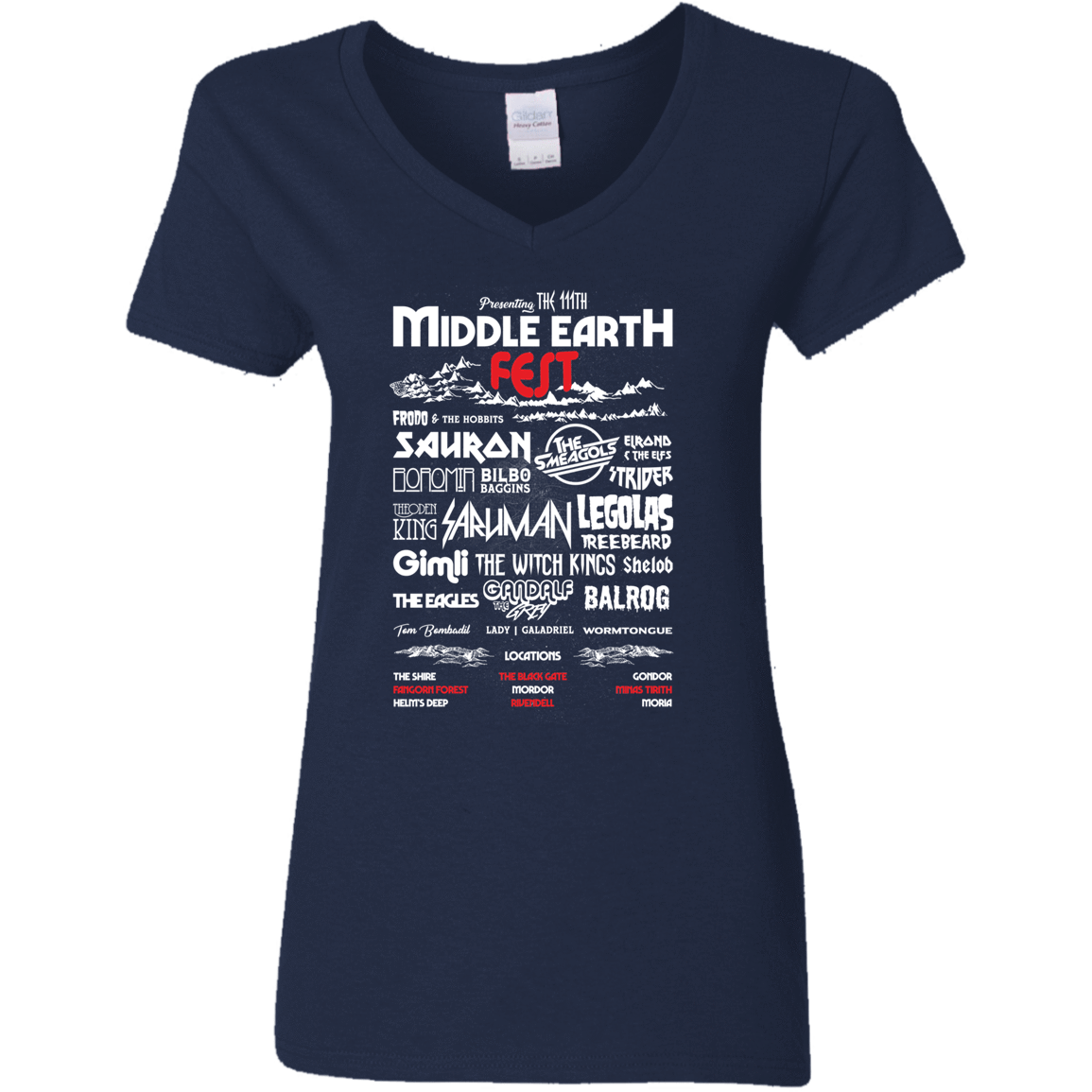 T-Shirts Navy / S Middle Earth Fest Women's V-Neck T-Shirt