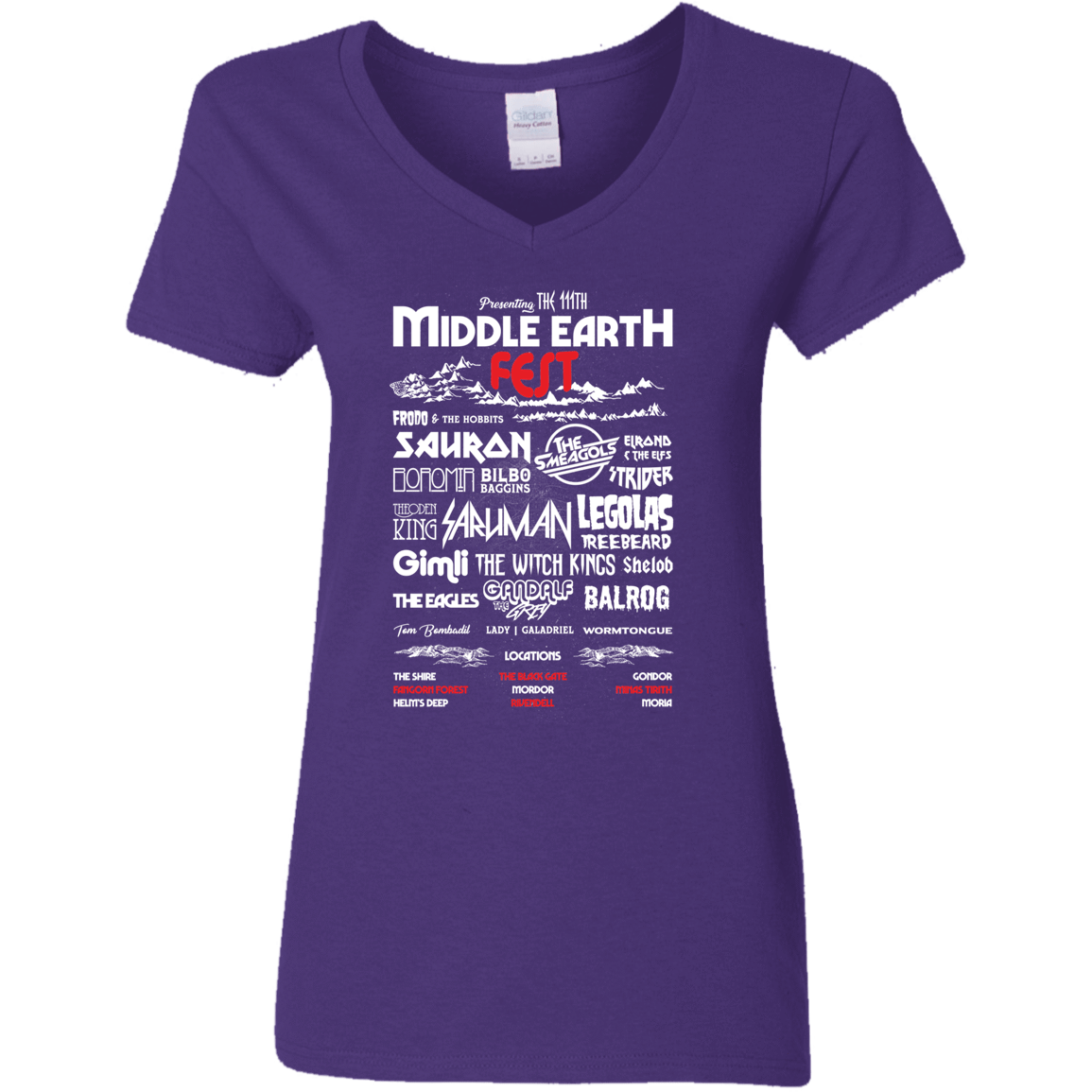 T-Shirts Purple / S Middle Earth Fest Women's V-Neck T-Shirt