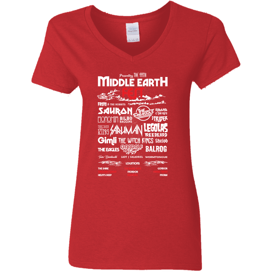 T-Shirts Red / S Middle Earth Fest Women's V-Neck T-Shirt
