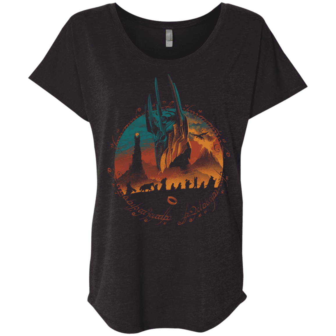 T-Shirts Vintage Black / X-Small Middle Earth Quest Triblend Dolman Sleeve