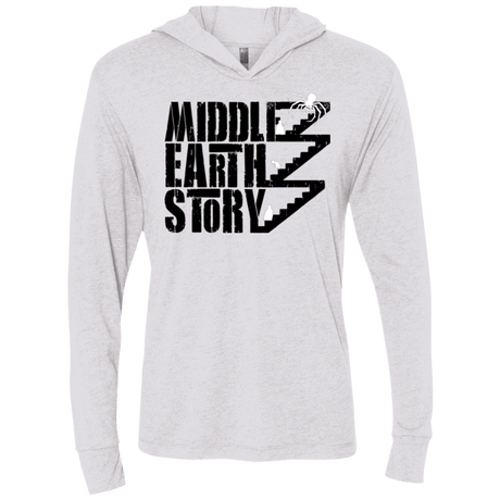 T-Shirts Heather White / X-Small Middle Earth Story Triblend Long Sleeve Hoodie Tee