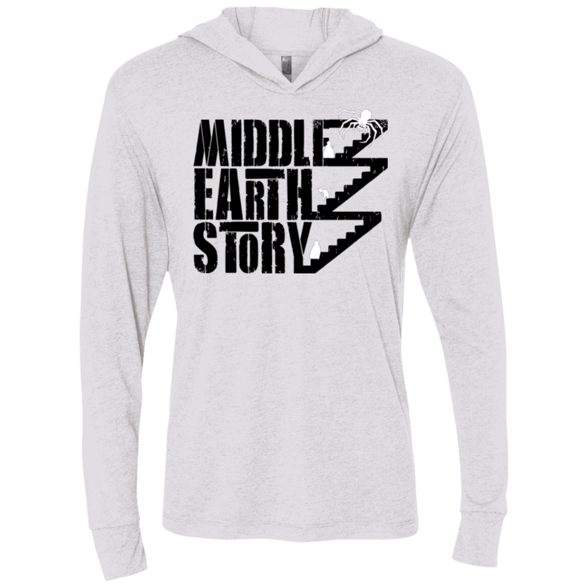T-Shirts Heather White / X-Small Middle Earth Story Triblend Long Sleeve Hoodie Tee