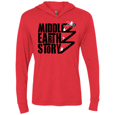 T-Shirts Vintage Red / X-Small Middle Earth Story Triblend Long Sleeve Hoodie Tee