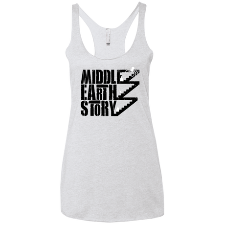 T-Shirts Heather White / X-Small Middle Earth Story Women's Triblend Racerback Tank