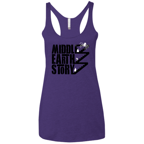 T-Shirts Purple / X-Small Middle Earth Story Women's Triblend Racerback Tank