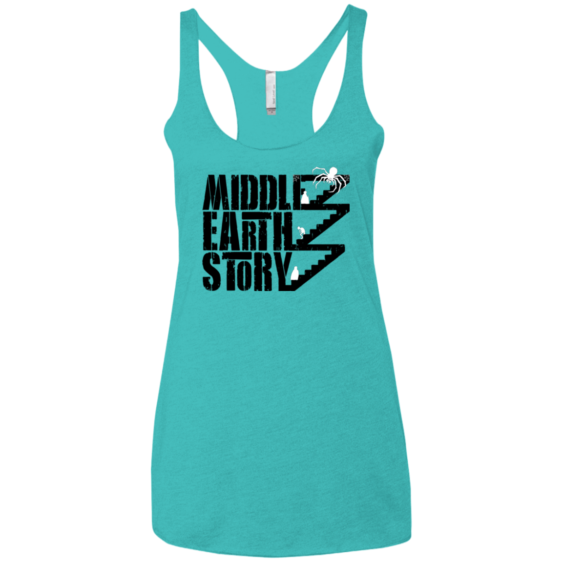 T-Shirts Tahiti Blue / X-Small Middle Earth Story Women's Triblend Racerback Tank