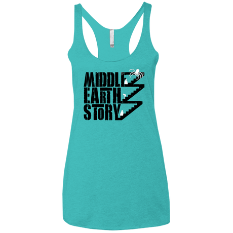 T-Shirts Tahiti Blue / X-Small Middle Earth Story Women's Triblend Racerback Tank