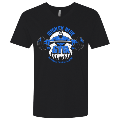 T-Shirts Black / X-Small Mighty Blue Gym Men's Premium V-Neck