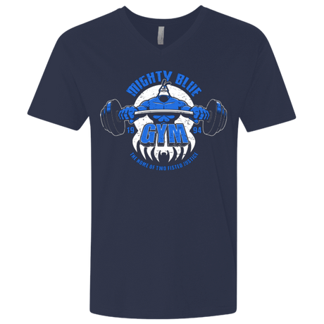 T-Shirts Midnight Navy / X-Small Mighty Blue Gym Men's Premium V-Neck