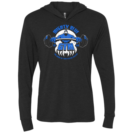 T-Shirts Vintage Black / X-Small Mighty Blue Gym Triblend Long Sleeve Hoodie Tee