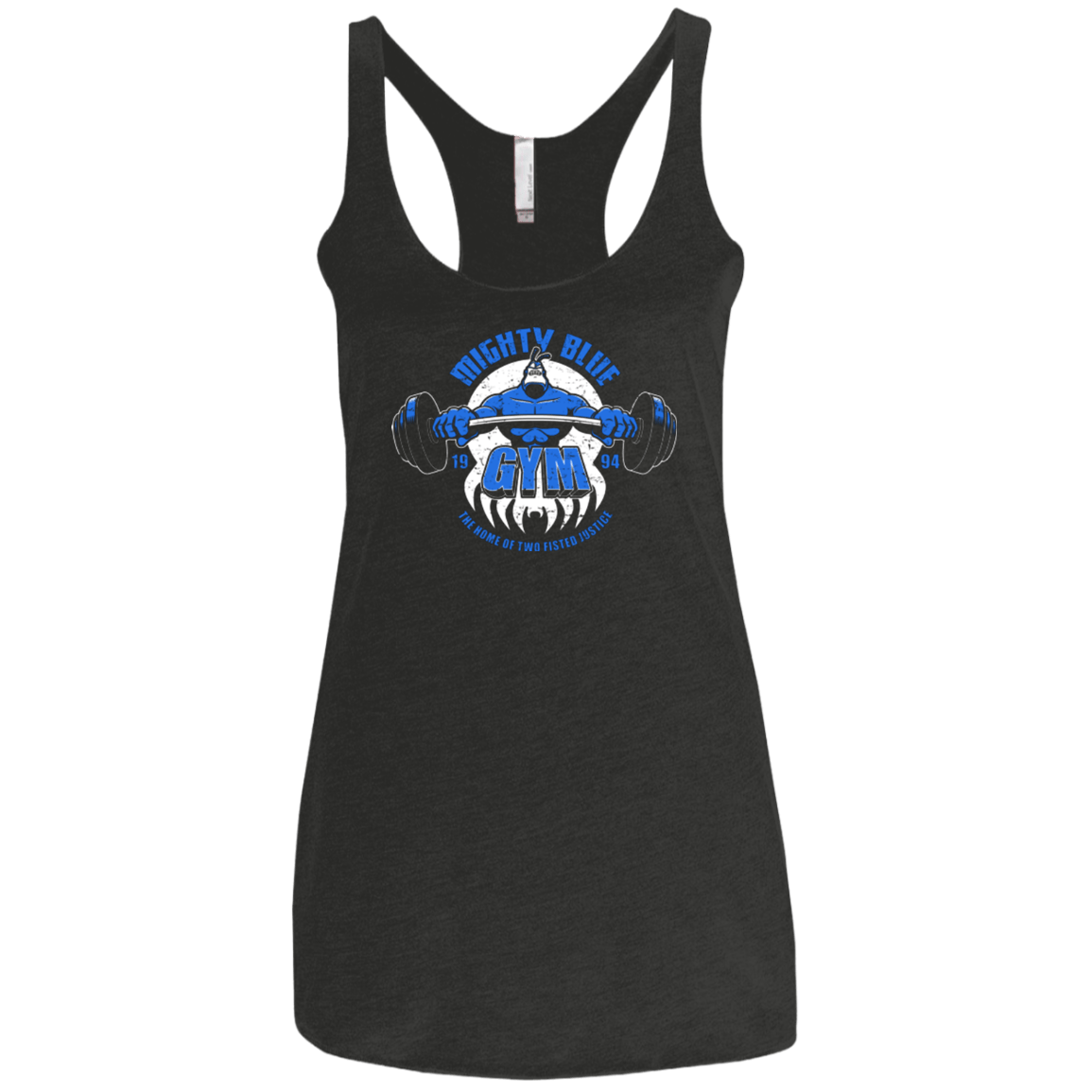 T-Shirts Vintage Black / X-Small Mighty Blue Gym Women's Triblend Racerback Tank
