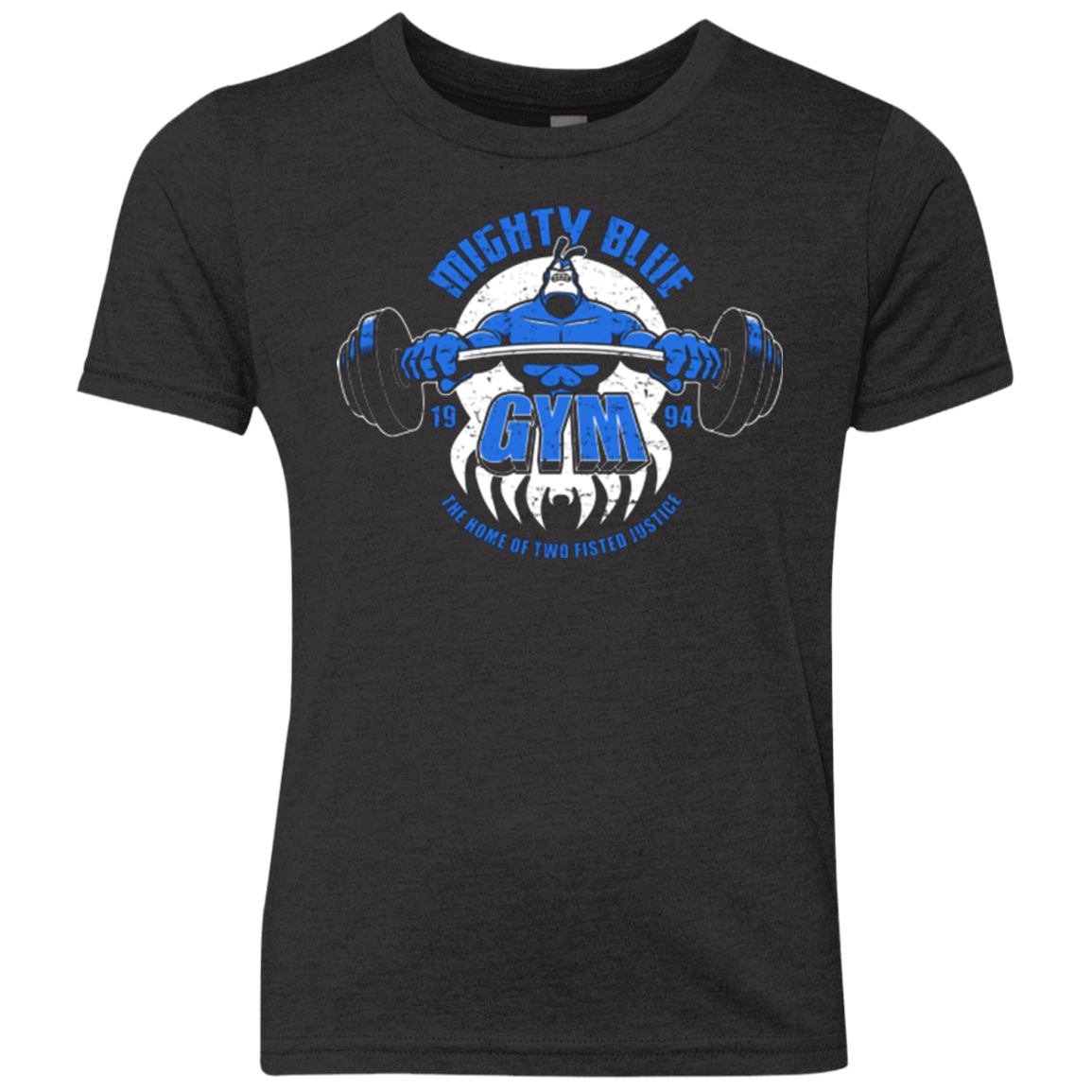 T-Shirts Vintage Black / YXS Mighty Blue Gym Youth Triblend T-Shirt
