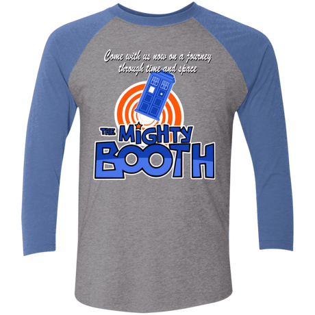 T-Shirts Premium Heather/ Vintage Royal / X-Small Mighty Booth Men's Triblend 3/4 Sleeve