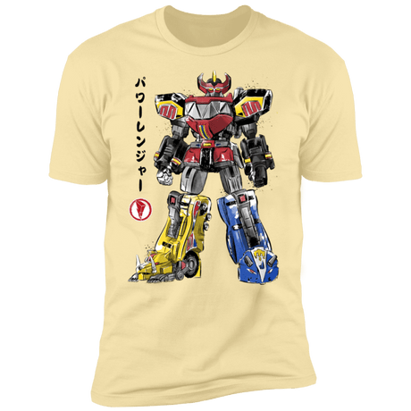 T-Shirts Banana Cream / S Mighty Morphin Megazord sumi-e Men's Premium T-Shirt