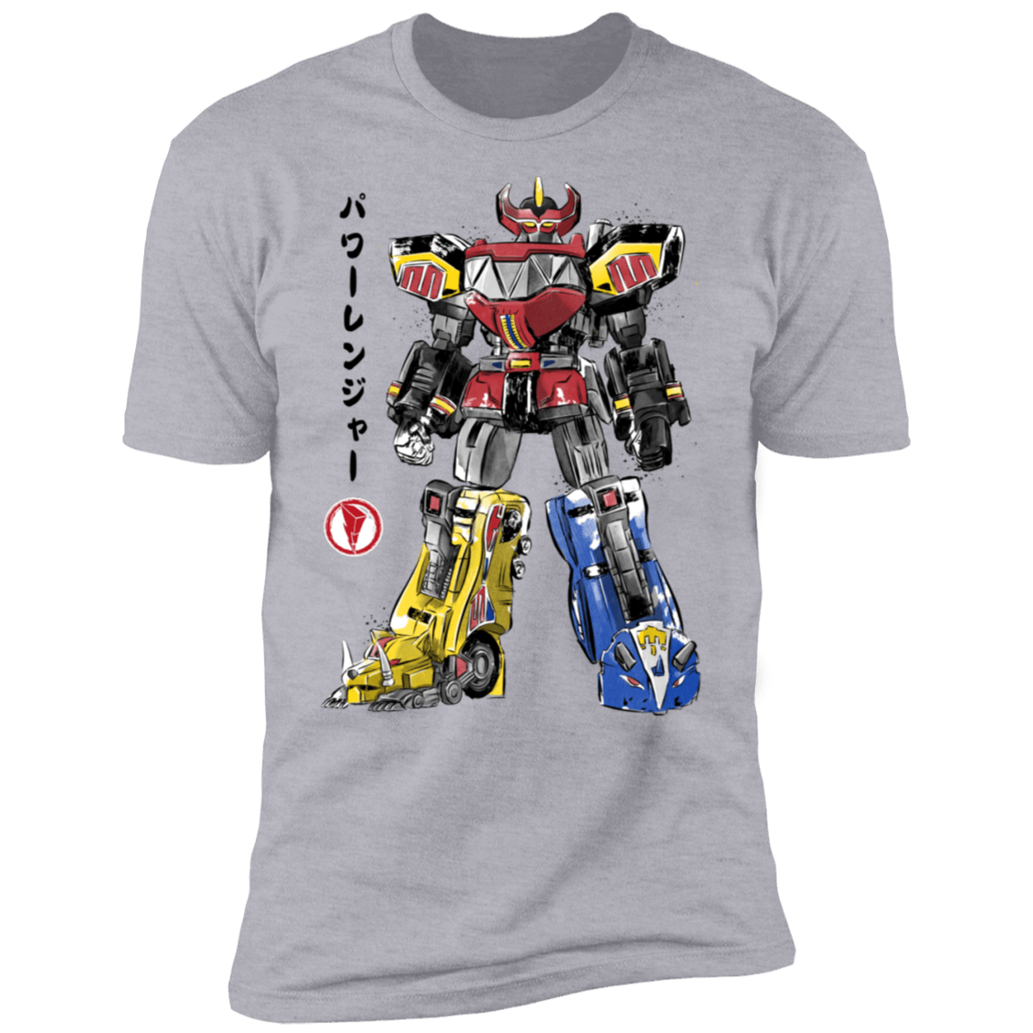 T-Shirts Heather Grey / S Mighty Morphin Megazord sumi-e Men's Premium T-Shirt