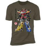 T-Shirts Military Green / S Mighty Morphin Megazord sumi-e Men's Premium T-Shirt
