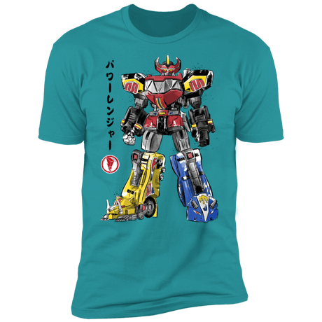 T-Shirts Tahiti Blue / S Mighty Morphin Megazord sumi-e Men's Premium T-Shirt
