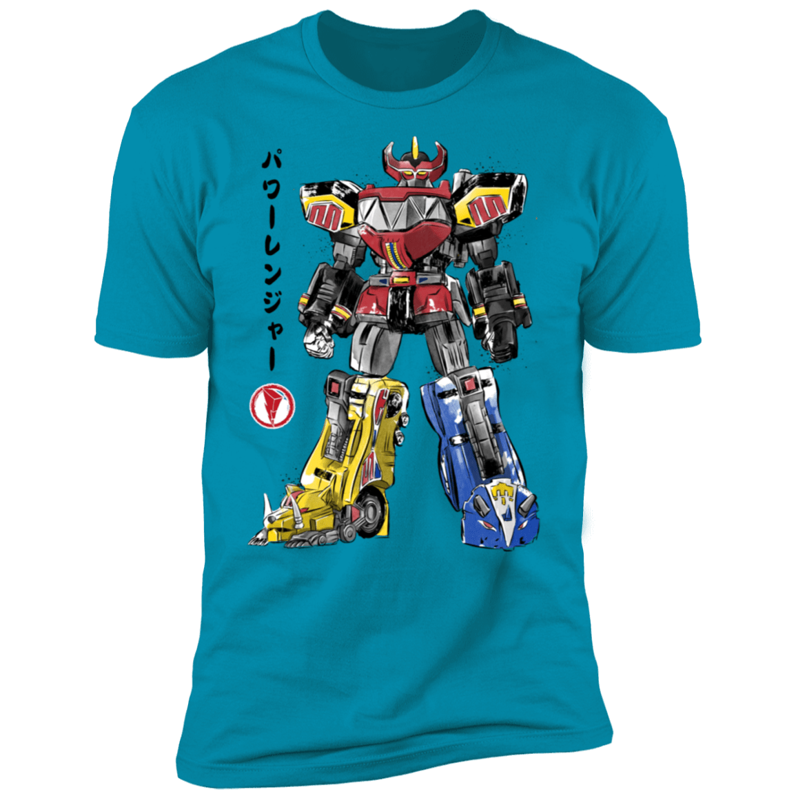T-Shirts Turquoise / S Mighty Morphin Megazord sumi-e Men's Premium T-Shirt
