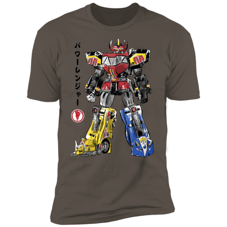 T-Shirts Warm Grey / S Mighty Morphin Megazord sumi-e Men's Premium T-Shirt