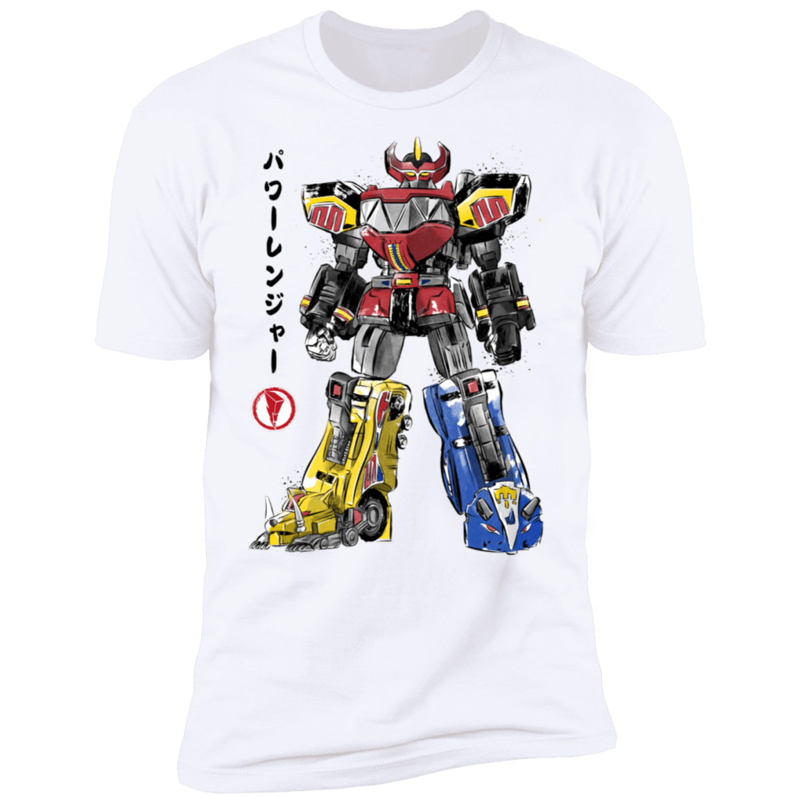 T-Shirts White / S Mighty Morphin Megazord sumi-e Men's Premium T-Shirt