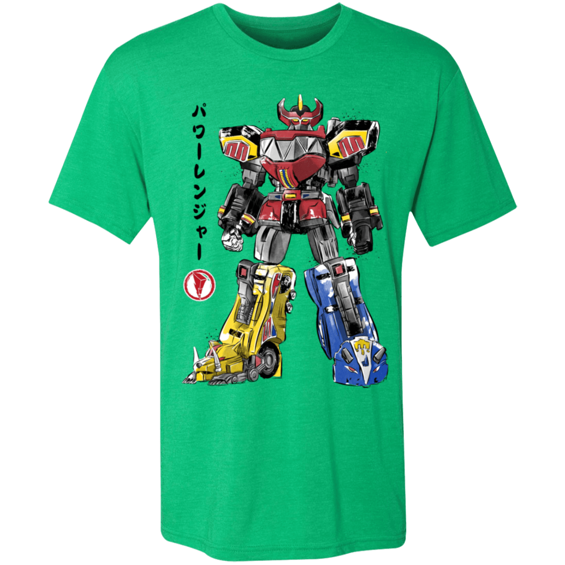 T-Shirts Envy / S Mighty Morphin Megazord sumi-e Men's Triblend T-Shirt