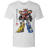 T-Shirts Heather White / S Mighty Morphin Megazord sumi-e Men's Triblend T-Shirt