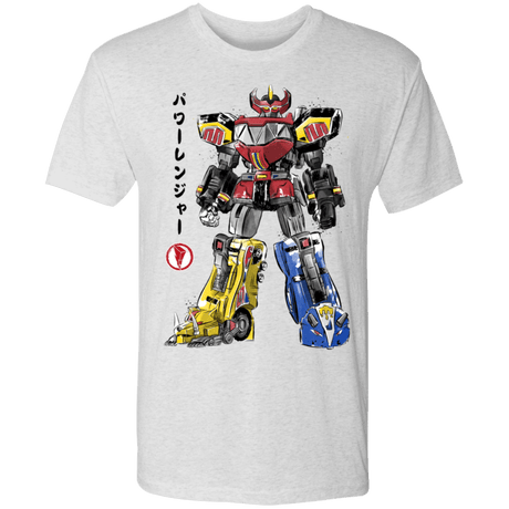 T-Shirts Heather White / S Mighty Morphin Megazord sumi-e Men's Triblend T-Shirt