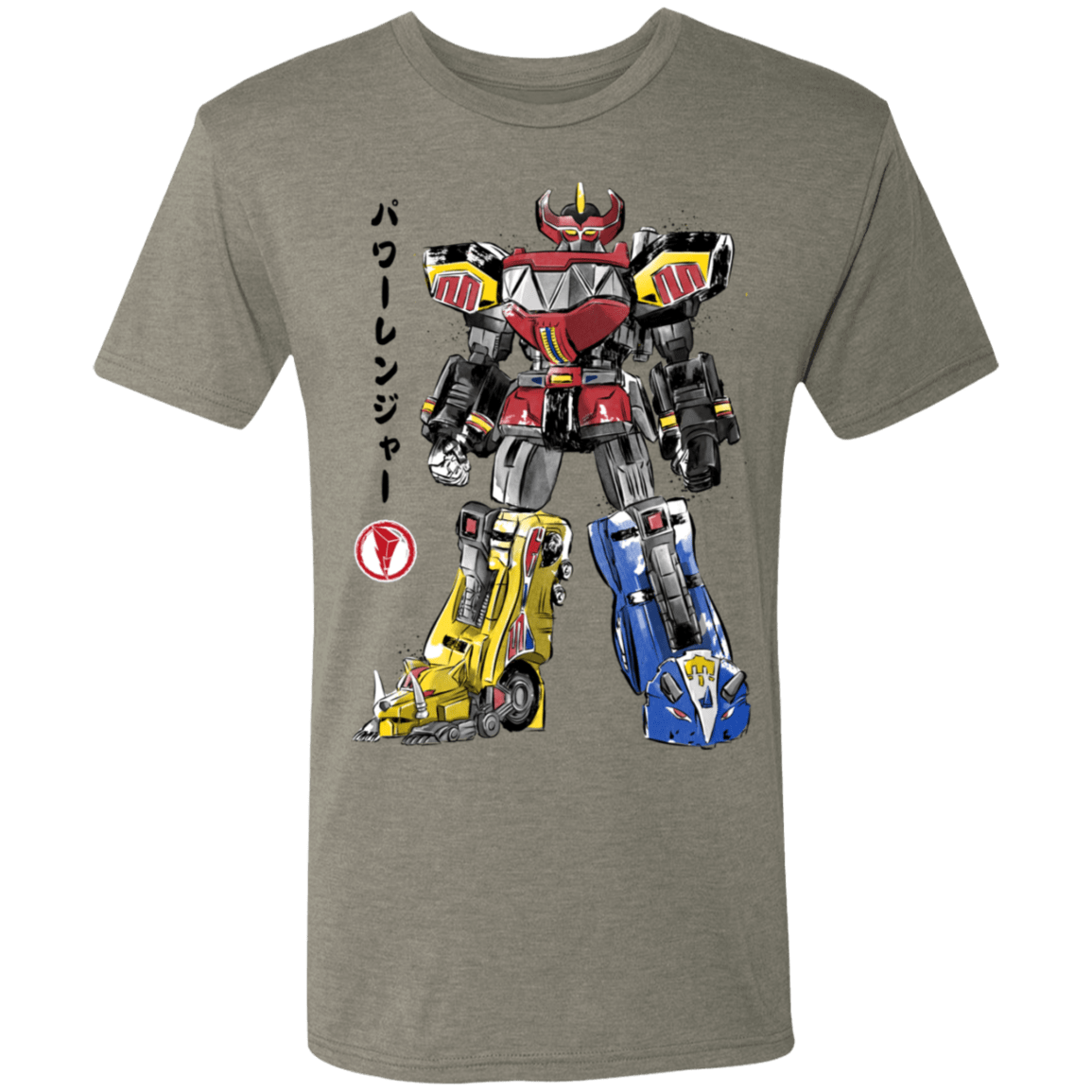 T-Shirts Venetian Grey / S Mighty Morphin Megazord sumi-e Men's Triblend T-Shirt