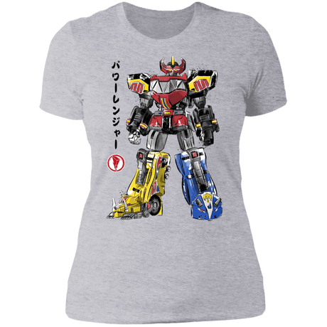 T-Shirts Heather Grey / S Mighty Morphin Megazord sumi-e Women's Premium T-Shirt