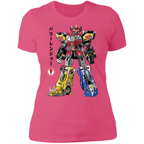 T-Shirts Hot Pink / S Mighty Morphin Megazord sumi-e Women's Premium T-Shirt