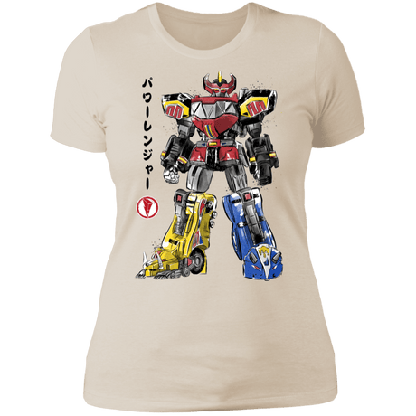 T-Shirts Ivory/ / S Mighty Morphin Megazord sumi-e Women's Premium T-Shirt