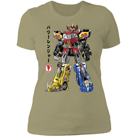T-Shirts Light Olive / S Mighty Morphin Megazord sumi-e Women's Premium T-Shirt