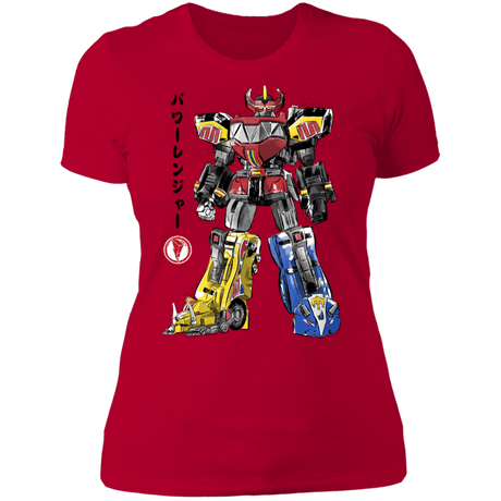 T-Shirts Red / S Mighty Morphin Megazord sumi-e Women's Premium T-Shirt