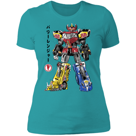 T-Shirts Tahiti Blue / S Mighty Morphin Megazord sumi-e Women's Premium T-Shirt