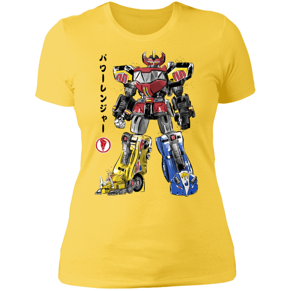 T-Shirts Vibrant Yellow / S Mighty Morphin Megazord sumi-e Women's Premium T-Shirt